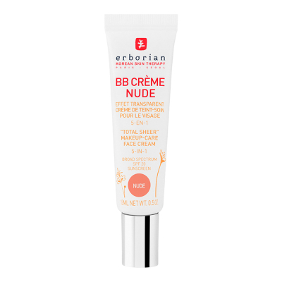 Бб-Крем с Тонирующим Эффектом 5 в 1 Erborian BB Cream Nude Total Sheer Makeup-Care Face Cream 5 In 1 15 мл