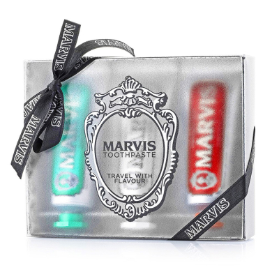 Подарочный Набор с Зубными Пастами Трёх Вкусов - Классическая, Отбеливающая, Корица Marvis 3 Flavours Box - Classic, Whitening, Cinnamon 25 мл х 3 шт