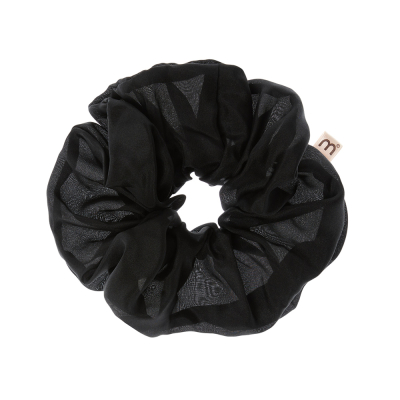 Суперобъёмная Резинка из Натурального Шёлка Mon Mou Volume Silk Scrunchie Чёрная