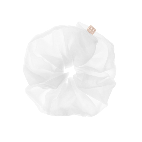 Супероб'ємна Резинка з Натурального Шовку Mon Mou Volume Silk Scrunchie Натуральна Біла