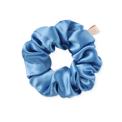 Об'ємна Резинка для Волосся з Натурального Шовку Блакитна Mon Mou