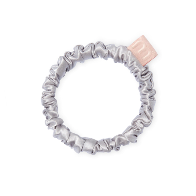 Тонка Резинка для Волосся Перлинно-Сіра MON MOU® SILK SLIM SCRUNCHIE Pearl Gray